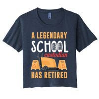 Retired School Custodian Gift School Custodian Retirement Women's Crop Top Tee