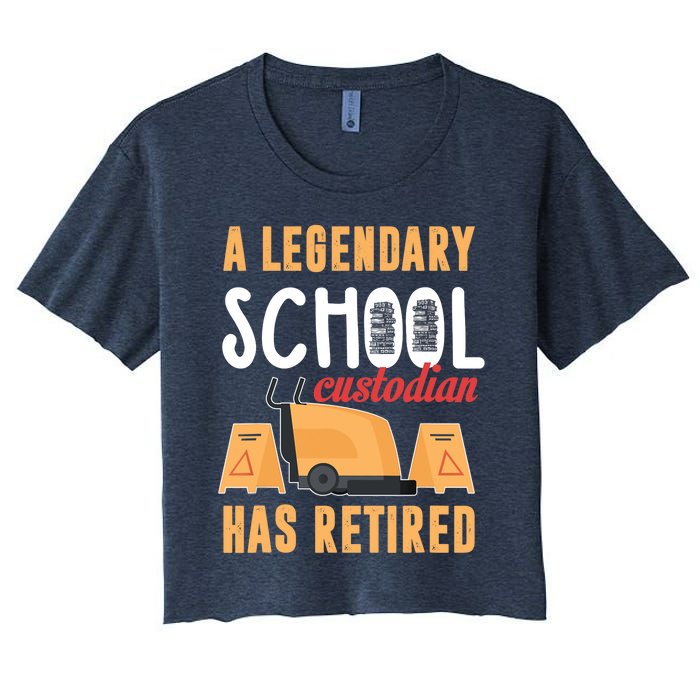 Retired School Custodian Gift School Custodian Retirement Women's Crop Top Tee