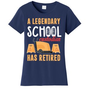 Retired School Custodian Gift School Custodian Retirement Women's T-Shirt