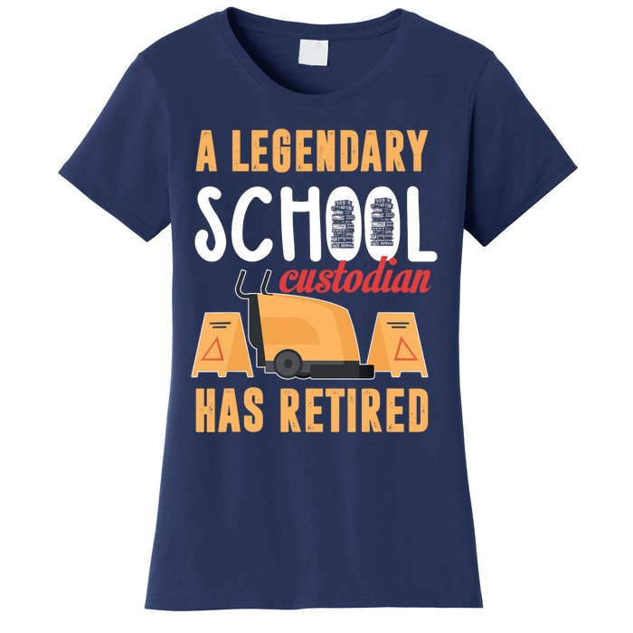 Retired School Custodian Gift School Custodian Retirement Women's T-Shirt