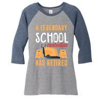 Retired School Custodian Gift School Custodian Retirement Women's Tri-Blend 3/4-Sleeve Raglan Shirt