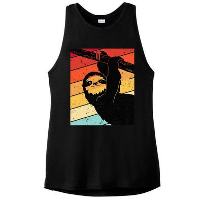 Retro Sloth Cute Sloth Lover Sloth Ladies PosiCharge Tri-Blend Wicking Tank