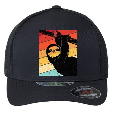 Retro Sloth Cute Sloth Lover Sloth Flexfit Unipanel Trucker Cap