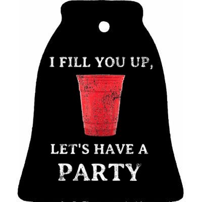 Red Solo Cup Summer Drinking Song Party Ceramic Bell Ornament