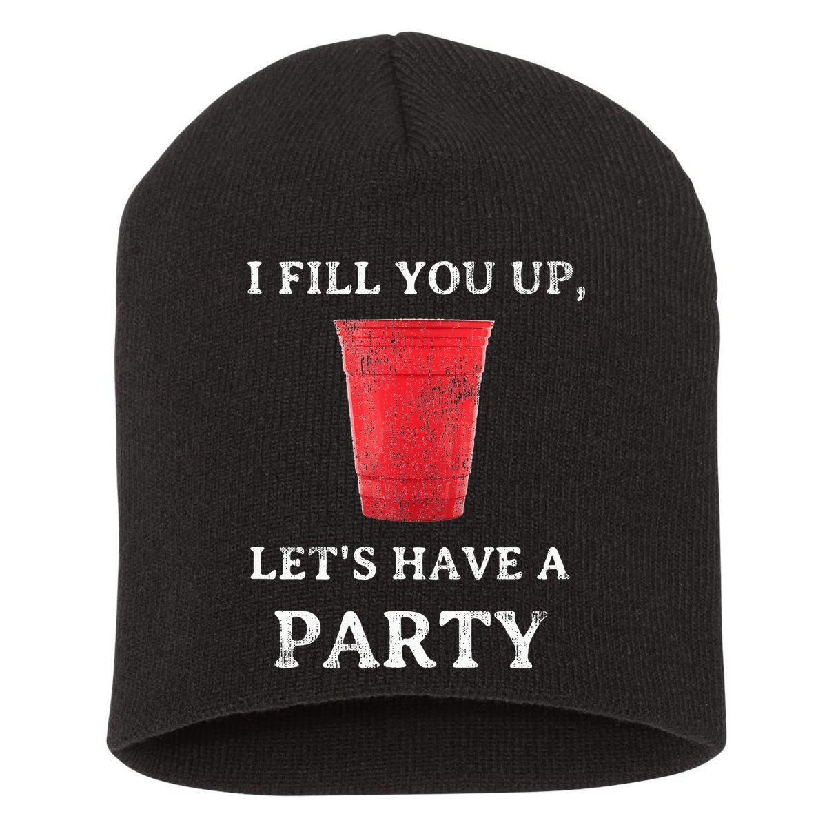 Red Solo Cup Summer Drinking Song Party Short Acrylic Beanie