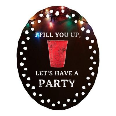 Red Solo Cup Summer Drinking Song Party Ceramic Oval Ornament