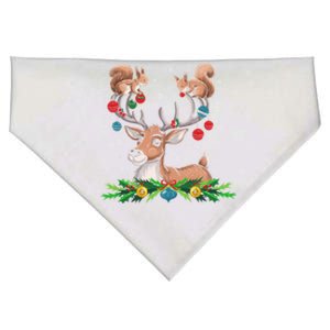 Reindeer Squirrel Christmas Balls Snowflakes Xmas Holiday Gift USA-Made Doggie Bandana