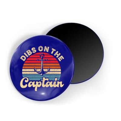 Retro Sunset Captain Wife Funny Dibs On The Captain Gift Magnet