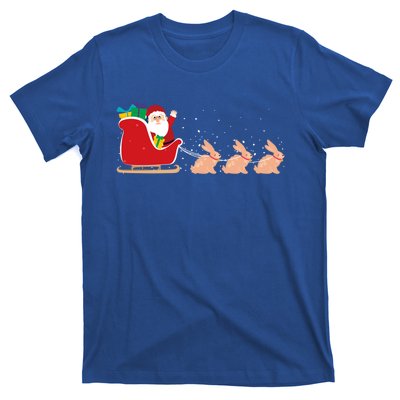 Rabbit Santa Christmas Sleigh Funny Rabbit Xmas Gift T-Shirt