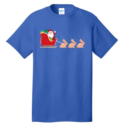 Rabbit Santa Christmas Sleigh Funny Rabbit Xmas Gift Tall T-Shirt