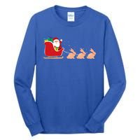 Rabbit Santa Christmas Sleigh Funny Rabbit Xmas Gift Tall Long Sleeve T-Shirt