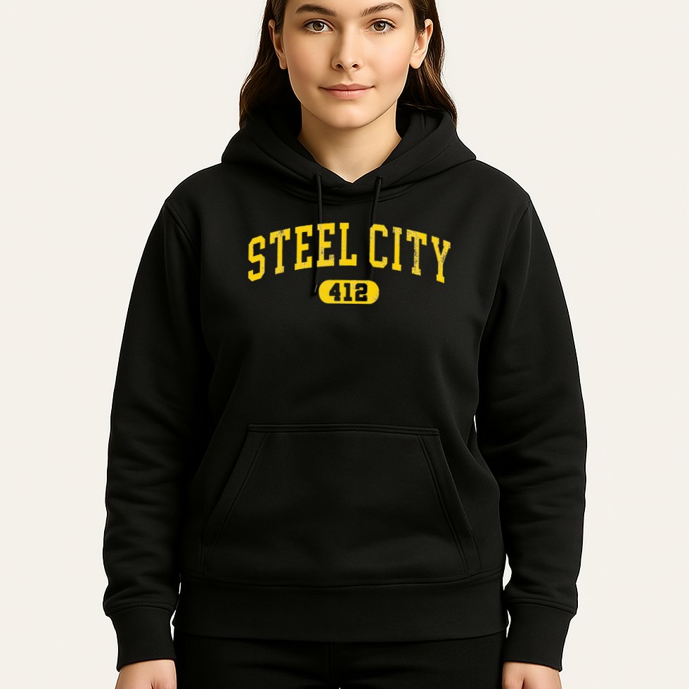 Retro Steel City Pittsburgh Pennsylvania 412 Area Code Yinz Hoodie