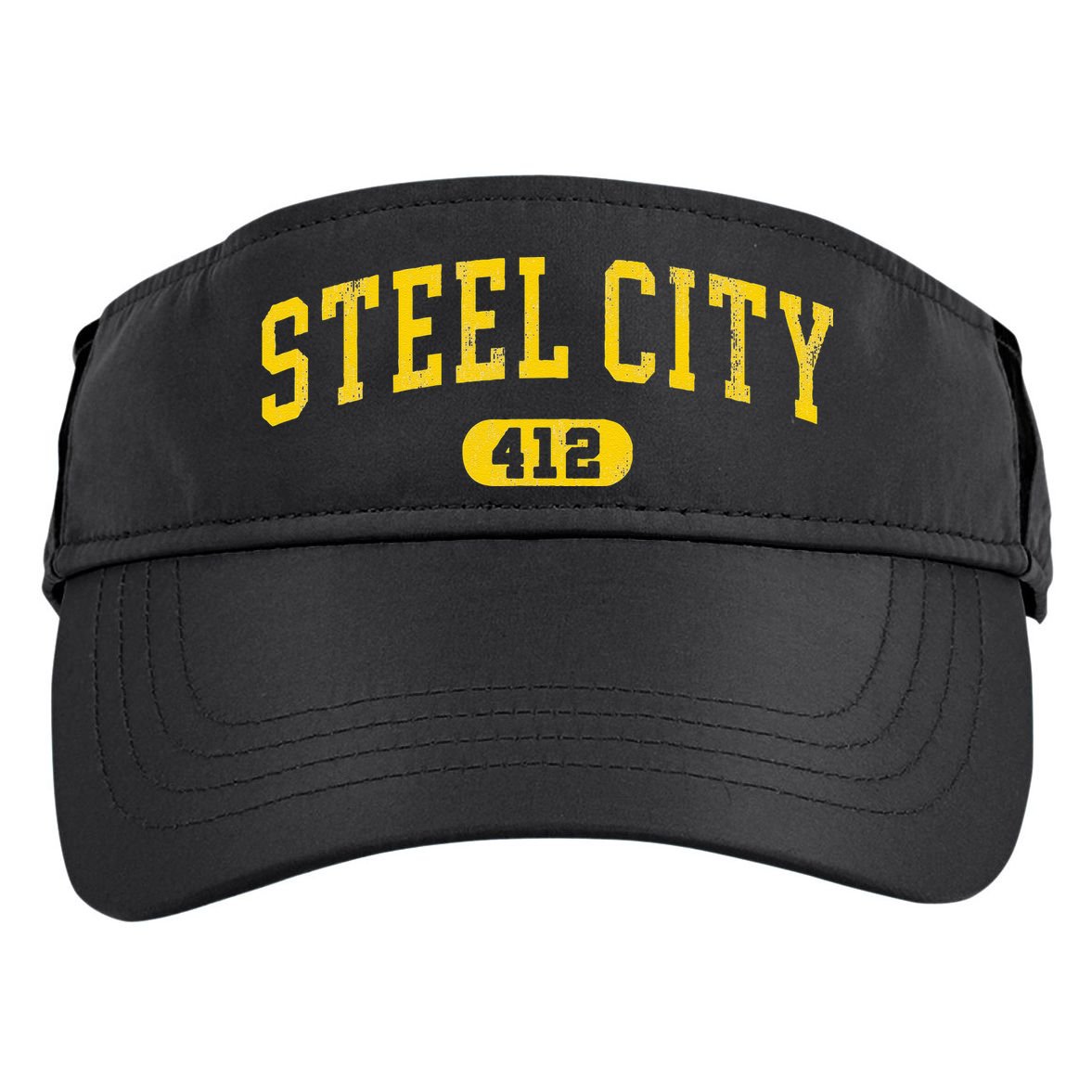 Retro Steel City Pittsburgh Pennsylvania 412 Area Code Yinz Adult Drive Performance Visor