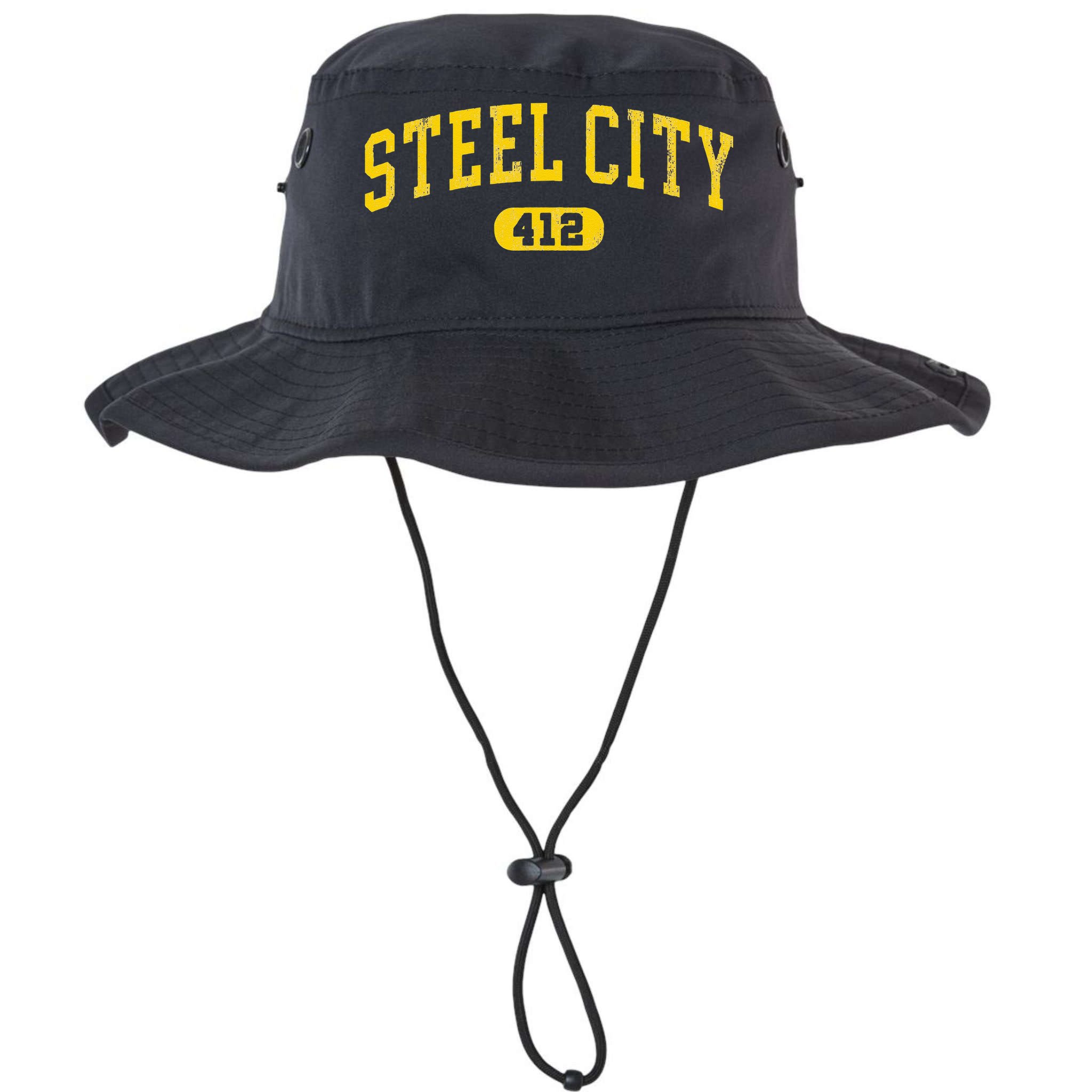 Retro Steel City Pittsburgh Pennsylvania 412 Area Code Yinz Bucket Hat