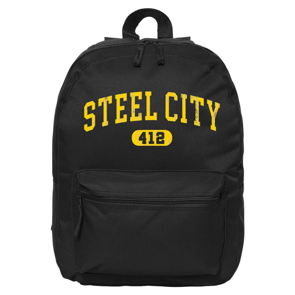 Retro Steel City Pittsburgh Pennsylvania 412 Area Code Yinz 16 in Basic Backpack