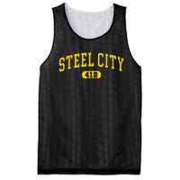 Retro Steel City Pittsburgh Pennsylvania 412 Area Code Yinz Mesh Reversible Basketball Jersey Tank