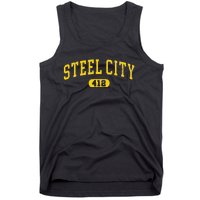 Retro Steel City Pittsburgh Pennsylvania 412 Area Code Yinz Tank Top