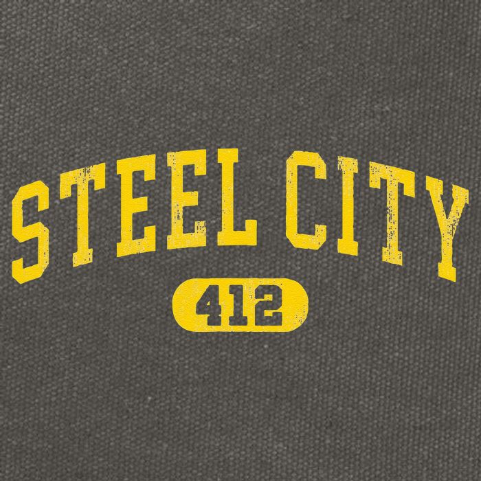 Retro Steel City Pittsburgh Pennsylvania 412 Area Code Yinz Cotton Canvas Backpack