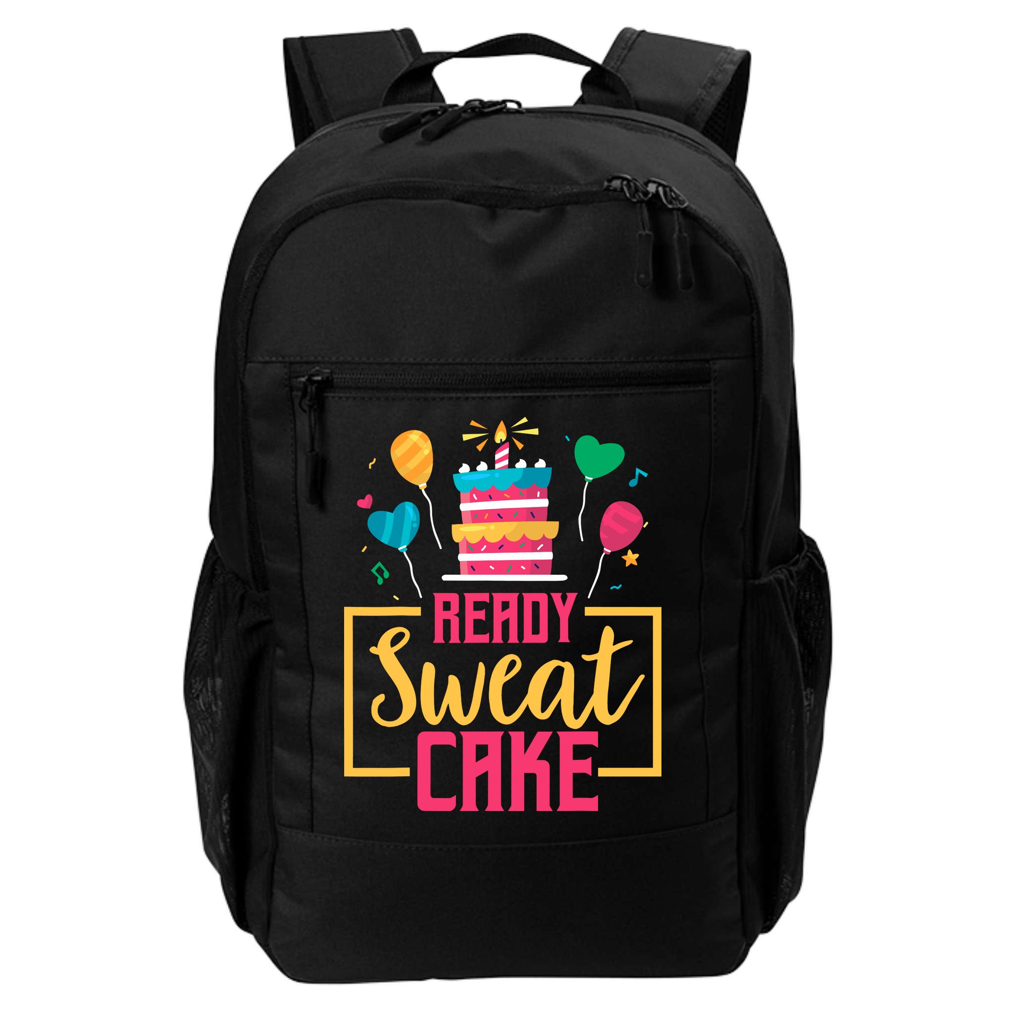 Ready Sweat Cake Wo Gym Fitness Workout Birthday Gift Backpack