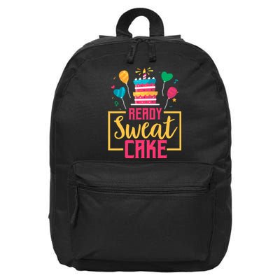 Ready Sweat Cake Wo Gym Fitness Workout Birthday Gift 16 in Basic Backpack