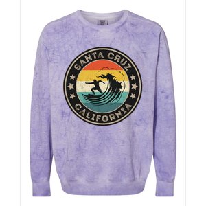 Retro Santa Cruz California Surfing Santa Cruz Colorblast Crewneck Sweatshirt