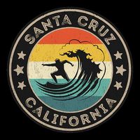 Retro Santa Cruz California Surfing Santa Cruz Cooling Performance Crew T-Shirt