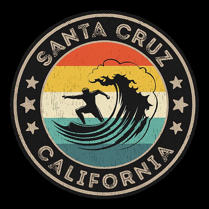 Retro Santa Cruz California Surfing Santa Cruz Cooling Performance Crew T-Shirt