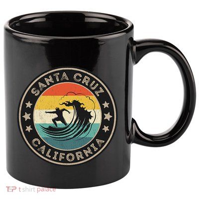 Retro Santa Cruz California Surfing Santa Cruz 11oz C Handle Ceramic Mug