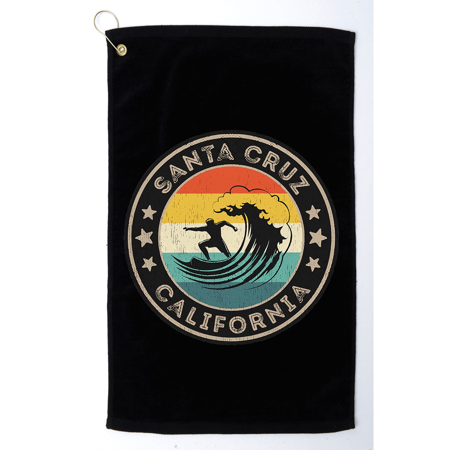 Retro Santa Cruz California Surfing Santa Cruz Golf Towel