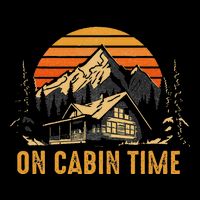 Retro Sunset Cabin Life Camping On Cabin Time Outdoor Tall T-Shirt