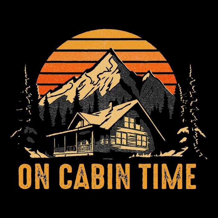 Retro Sunset Cabin Life Camping On Cabin Time Outdoor Tall T-Shirt