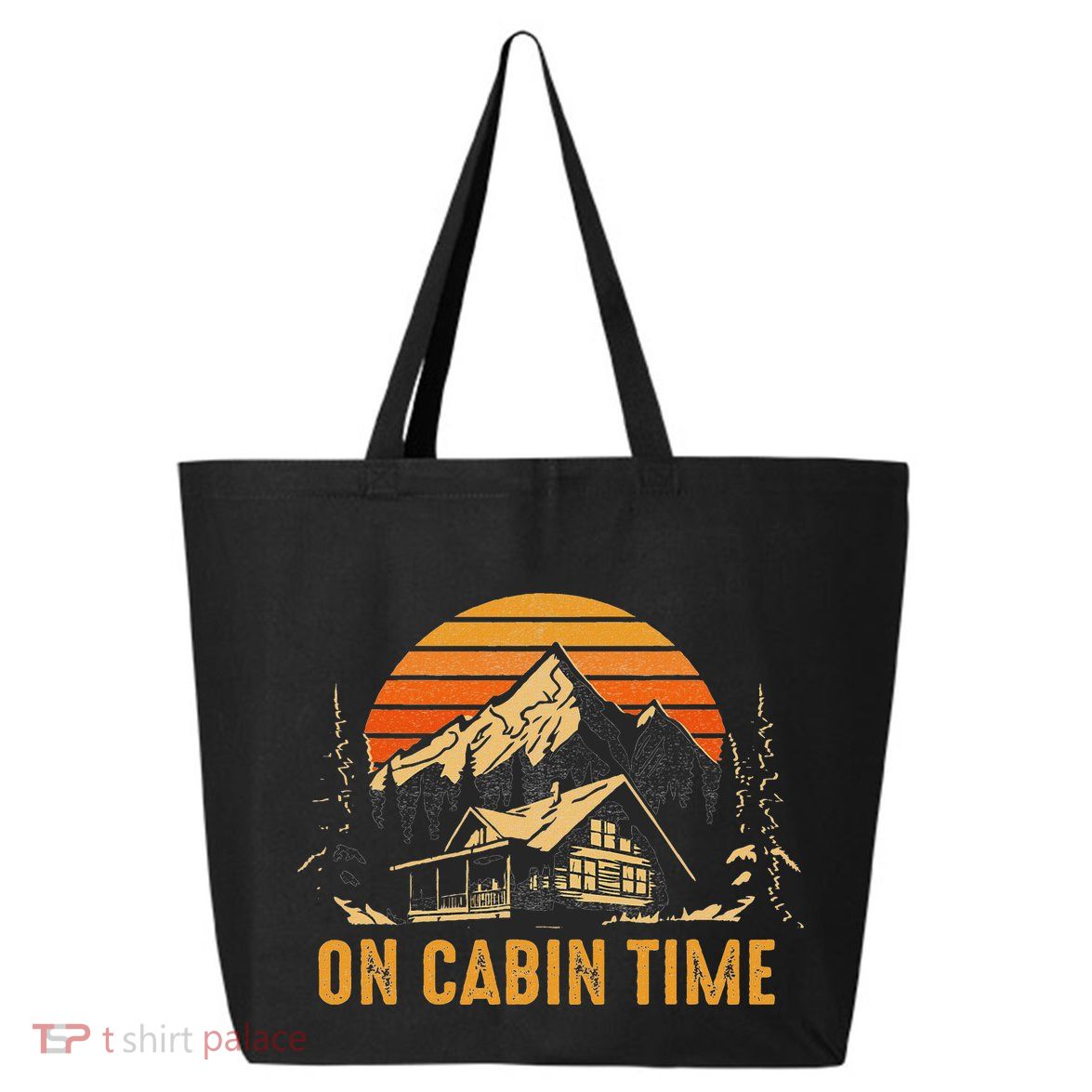 Retro Sunset Cabin Life Camping On Cabin Time Outdoor 25L Jumbo Tote