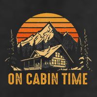 Retro Sunset Cabin Life Camping On Cabin Time Outdoor Hat