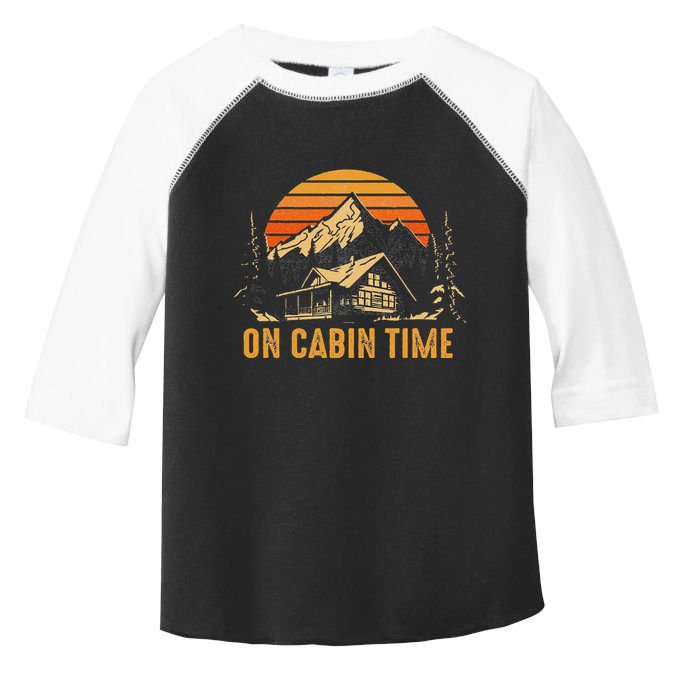 Retro Sunset Cabin Life Camping On Cabin Time Outdoor Toddler Fine Jersey T-Shirt