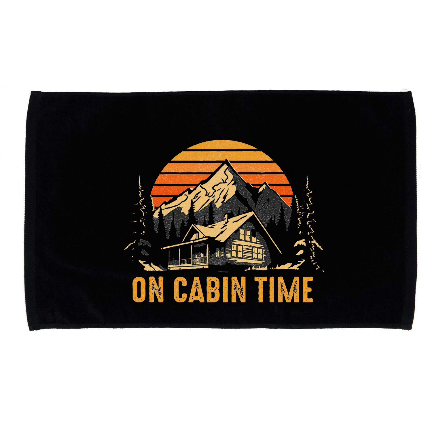Retro Sunset Cabin Life Camping On Cabin Time Outdoor Microfiber Hand Towel