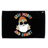 Retro Santa Claus Stay Merry And Bright Groovy Christmas Grommeted Golf Towel