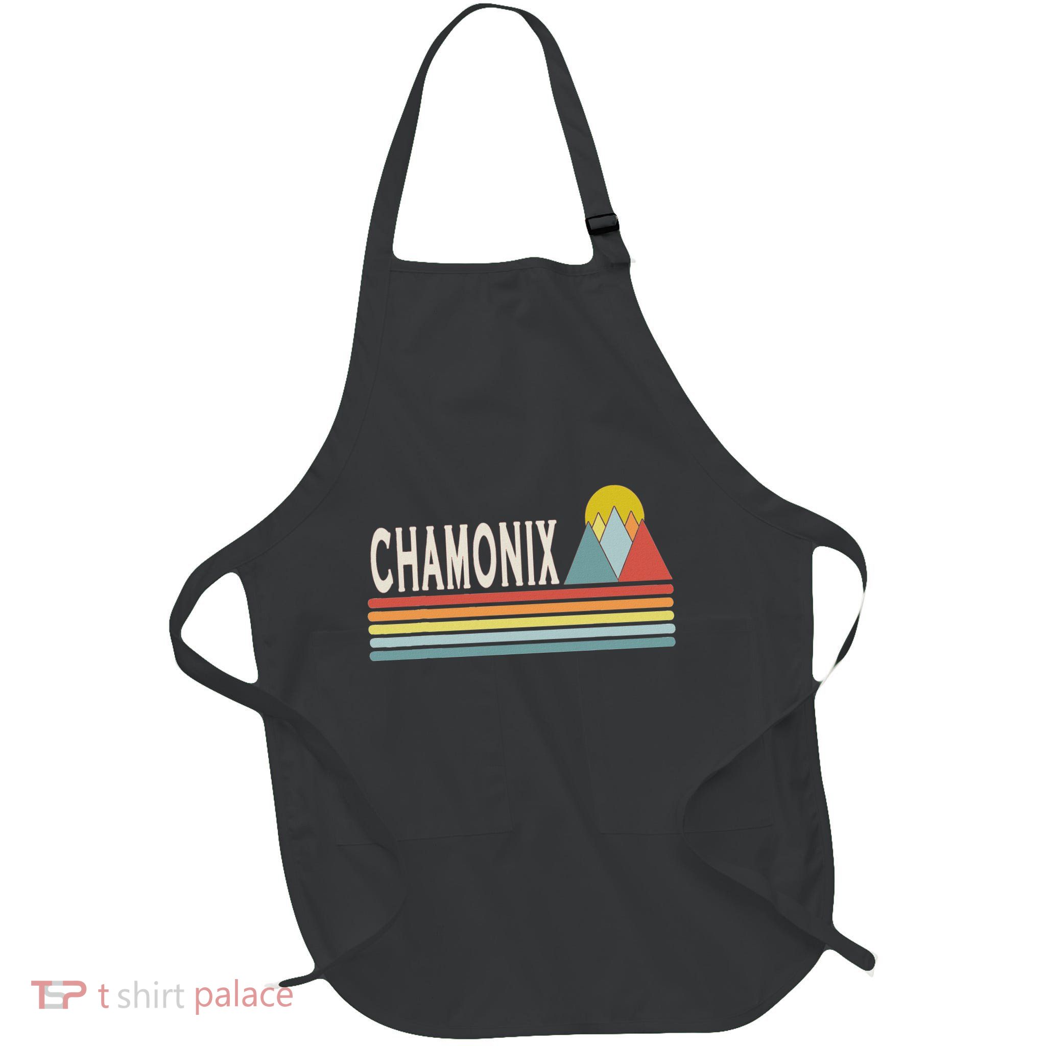Retro Style Chamonix France Outdoors Full-Length Apron With Pockets