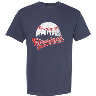 Retro Skyline Cleveland Baseball Garment-Dyed Heavyweight T-Shirt