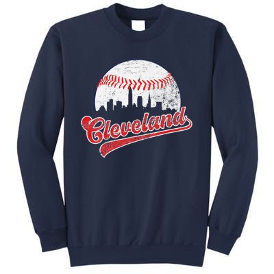 Retro Skyline Cleveland Baseball Sweatshirt