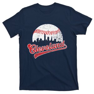 Retro Skyline Cleveland Baseball T-Shirt