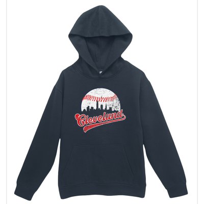 Retro Skyline Cleveland Baseball Urban Pullover Hoodie