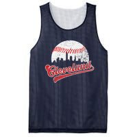 Retro Skyline Cleveland Baseball Mesh Reversible Basketball Jersey Tank