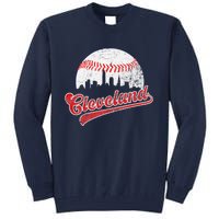 Retro Skyline Cleveland Baseball Tall Sweatshirt