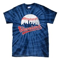 Retro Skyline Cleveland Baseball Tie-Dye T-Shirt