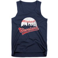 Retro Skyline Cleveland Baseball Tank Top