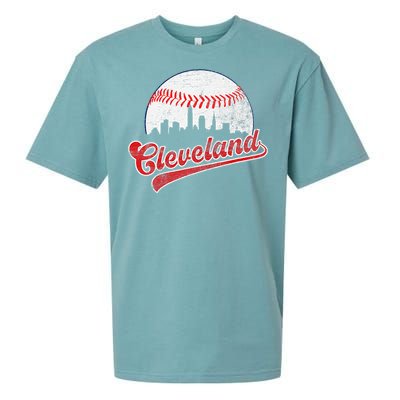 Retro Skyline Cleveland Baseball Sueded Cloud Jersey T-Shirt