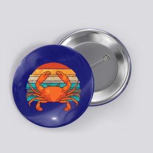 Retro Seafood Crab Lover Crabbing Sea Animal Crab Button