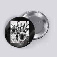 Reindeer Selfie Christmas Button