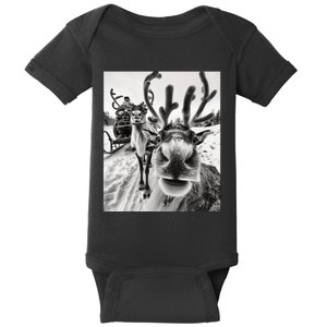 Reindeer Selfie Christmas Baby Bodysuit