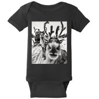 Reindeer Selfie Christmas Baby Bodysuit